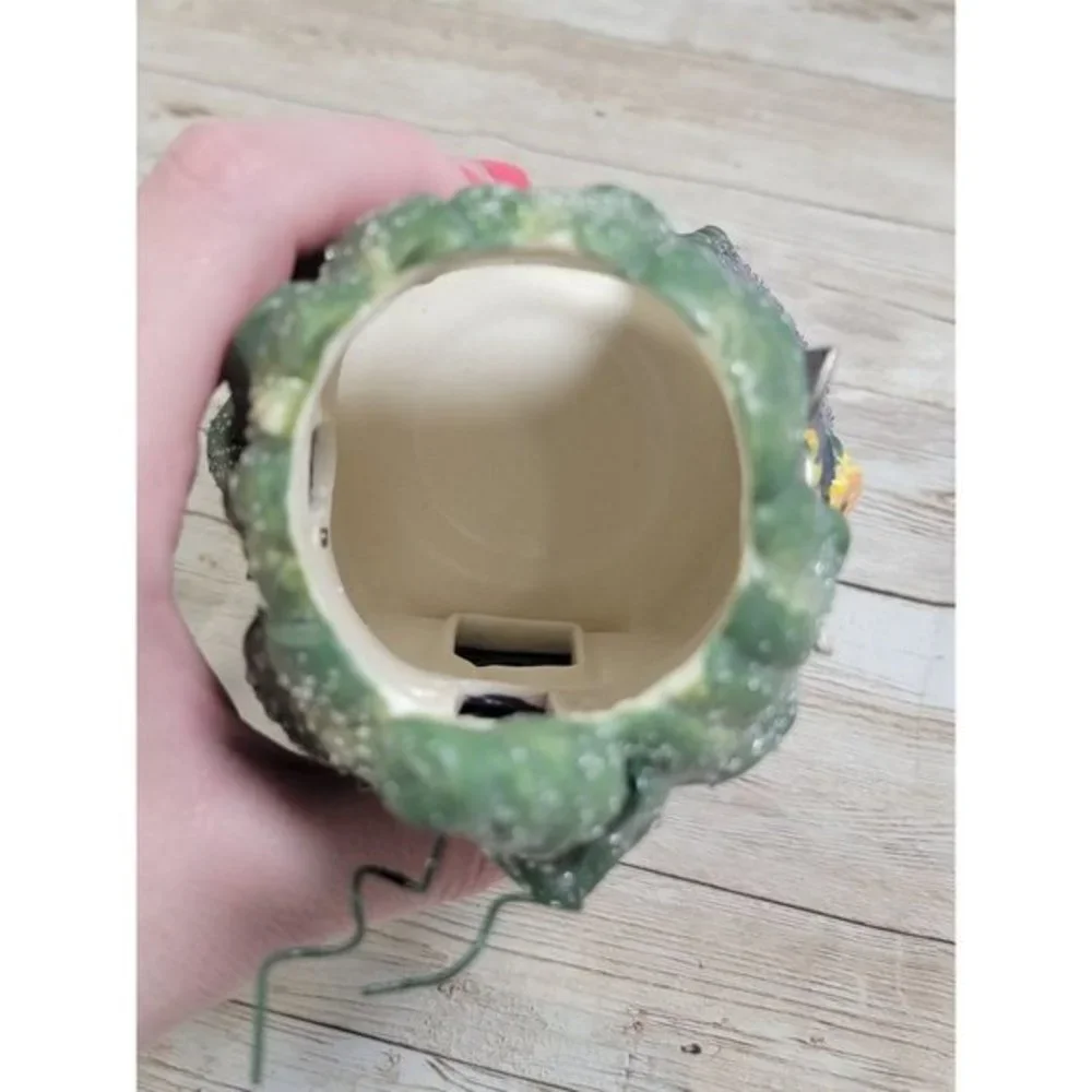 PartyLite Ceramic Cottage Eggplant Villa Tealight Votive Candle Holder‎ #2